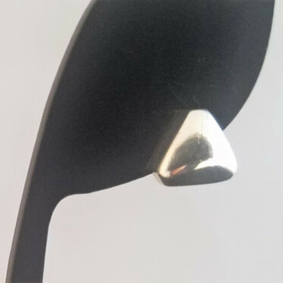 Sterling Silver Artisan earrings TRIANGLES new - Picture 3 of 5